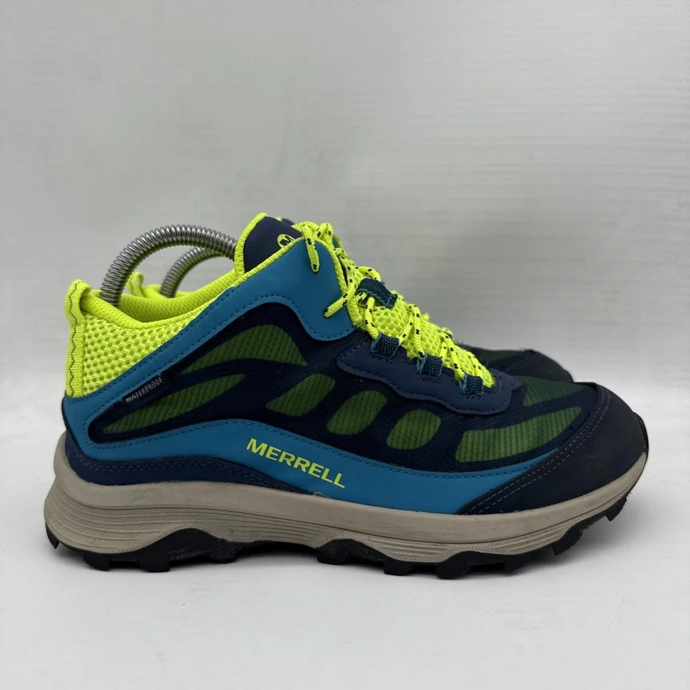 Merrell Men's US 6 Moab Speed Mid Waterproof Hiking Boot Blue Shoes